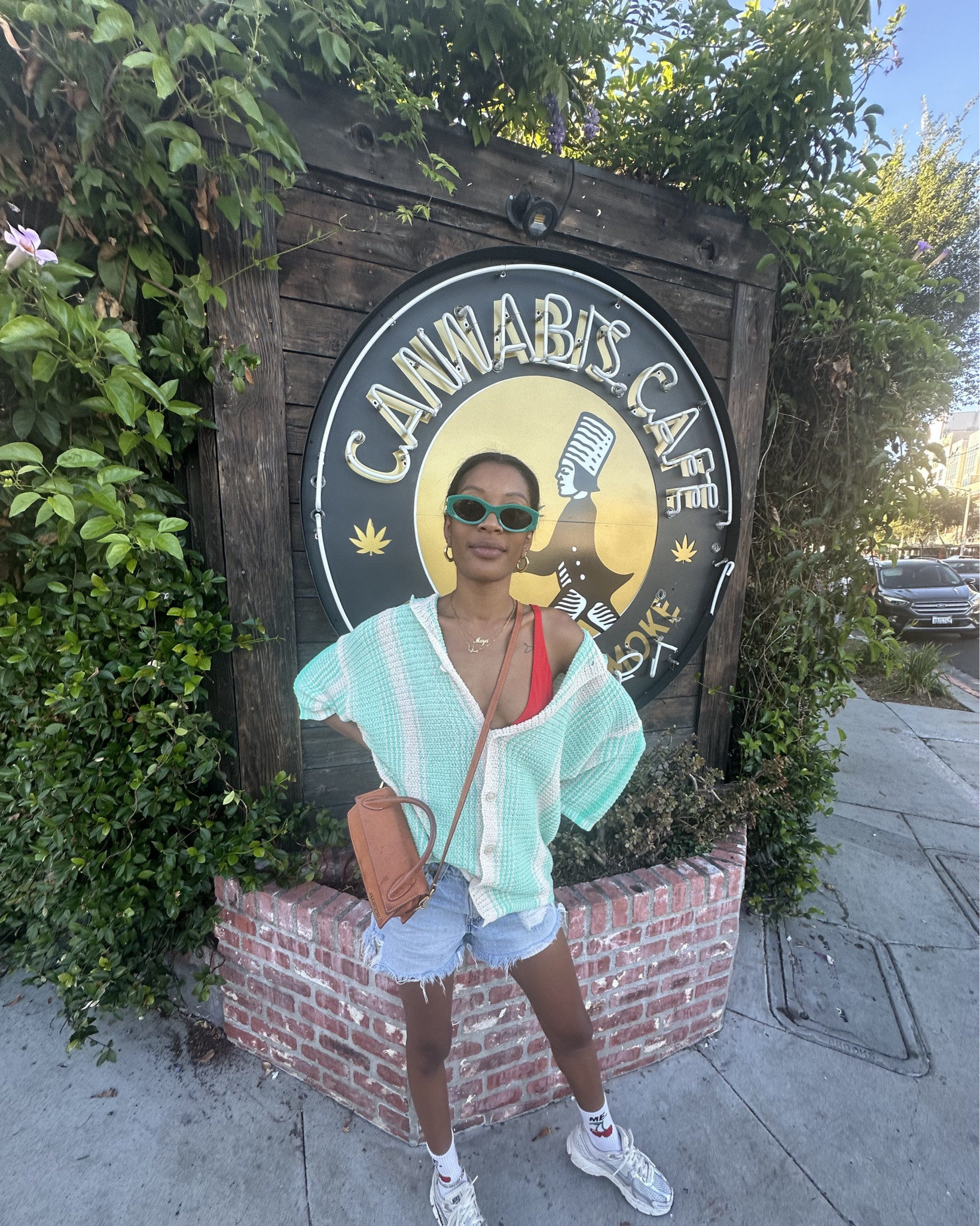 A little green never hurt nobody. A comfy but cute on the move outfit! 

✨Shirt - sage green men’s knitted shirt from temu sz l
✨Sports Bra - Lululemon Wundermost Ultra-Soft Nulu Triangle Bralette in hot heat 
✨Shorts - Levi’s 501 High Rise Shorts in medium wash low stretch sz 26
✨Bag - Jacquemus Le Chiquito long in orange suede 
✨Jewelry - Local European Abstract Textured Hoops, Arabic name necklace & cursive name necklace from vibe szn (similar ones linked)
✨Glasses - Miu Miu Glimpse Glasses (MU 11WS) in Green

#LTKWatchNow #LTKStyleTip #LTKFindsUnder100