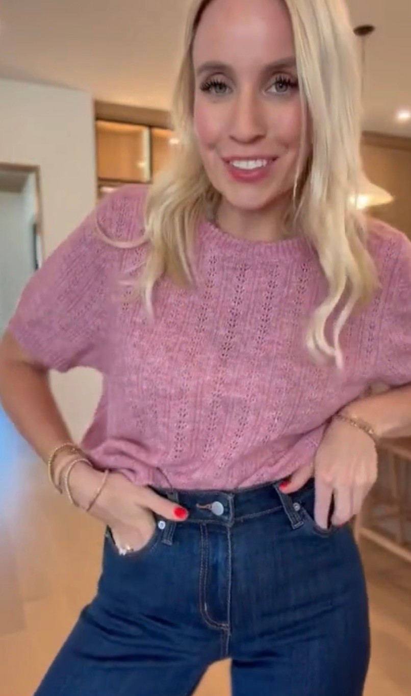 @Target short sleeve pointelle crewneck sweater! Only $25 and comes in multiple colors!

#LTKSeasonal #LTKgrwm #LTKootd