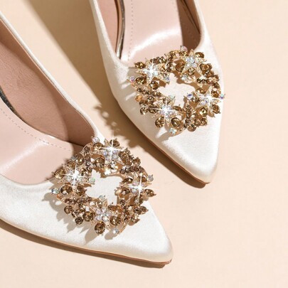 Detachable Versatile Decorative Shoe Clip Accessories, Square Metal Rhinestone Decor Shoe Buckle, Suitable For Different Kinds Of Shoes Such As Leathe | SHEIN