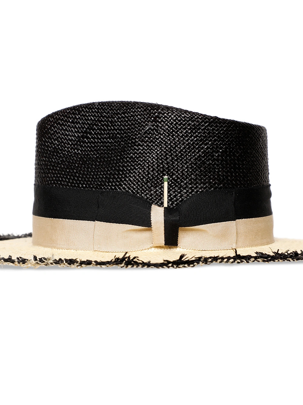 1/2 Moon Black And Tan Straw Hat | The Webster