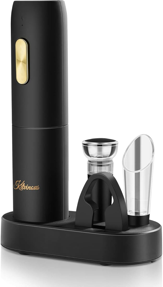 KITVINOUS Electric Wine Opener Set with Charging Base, Reusable Automatic Wine Bottle Opener with... | Amazon (US)