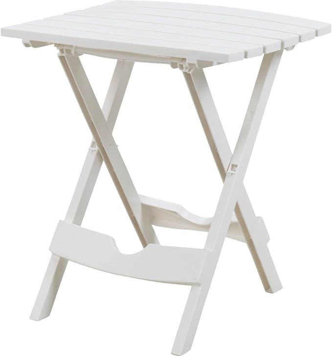 Adams Manufacturing Quik Fold Patio Side Table, Resin, White | Amazon (US)