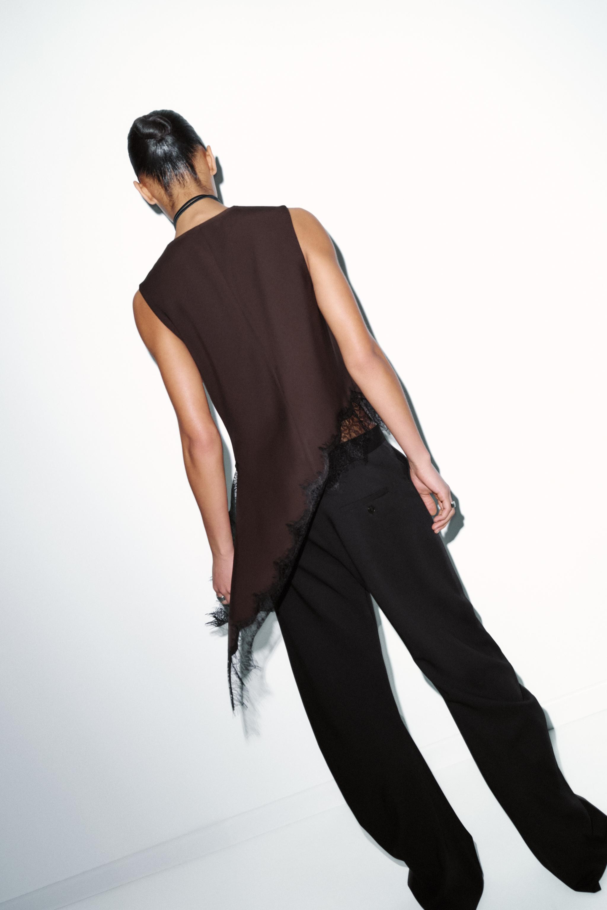 ASYMMETRIC LACE TOP | Zara UK