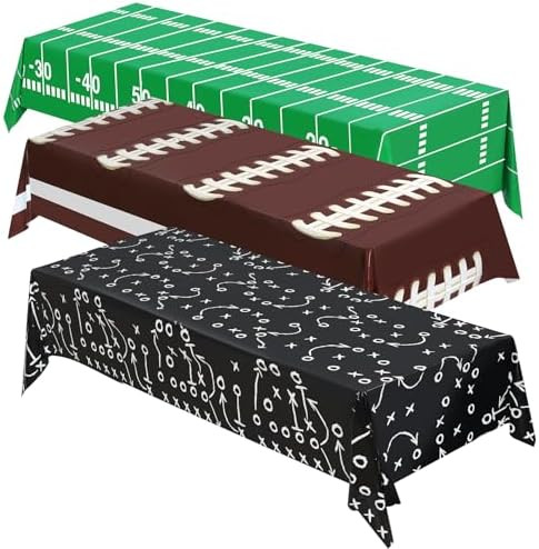 3PCS Football Tablecloth Plastic Table Cloth Cover for Superbowl Party Decorations 2026, Sports E... | Amazon (US)