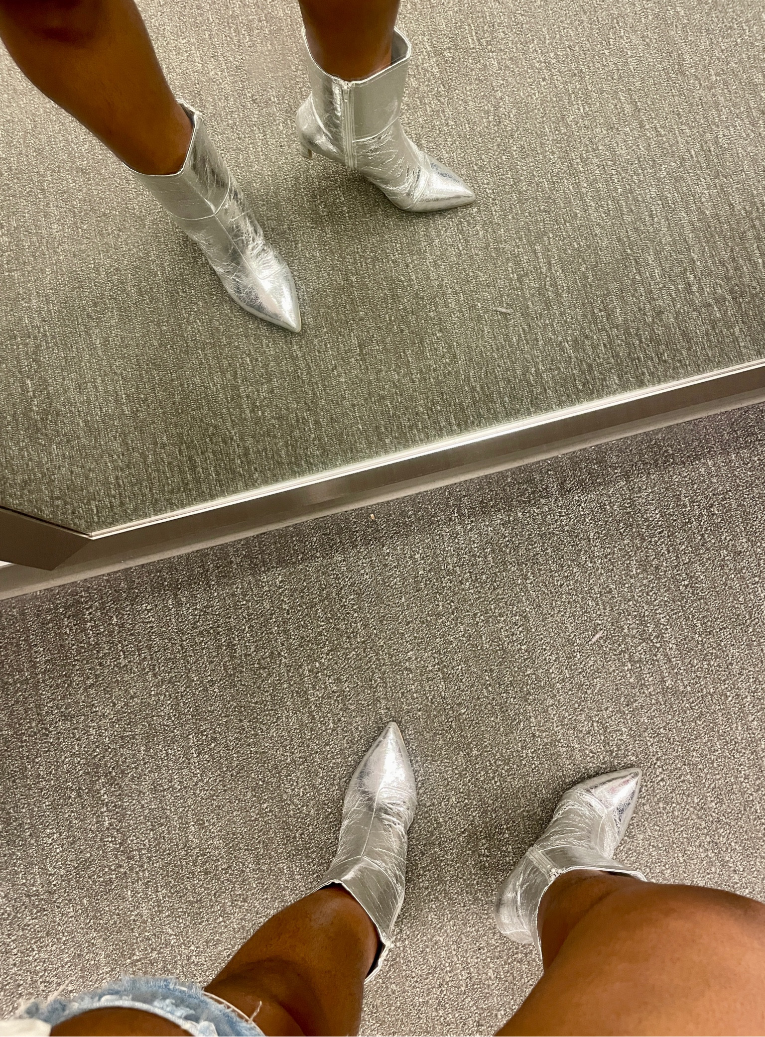 These boots were made for walking and yes I bought them home #silverboots #pointytoe 

#LTKSaleAlert #LTKShoeCrush #LTKFallSale