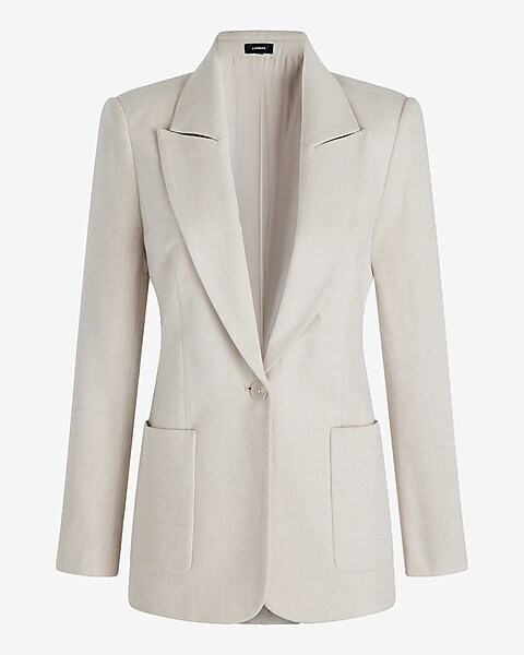 Luxe Lounge Twill One Button Boyfriend Blazer | Express