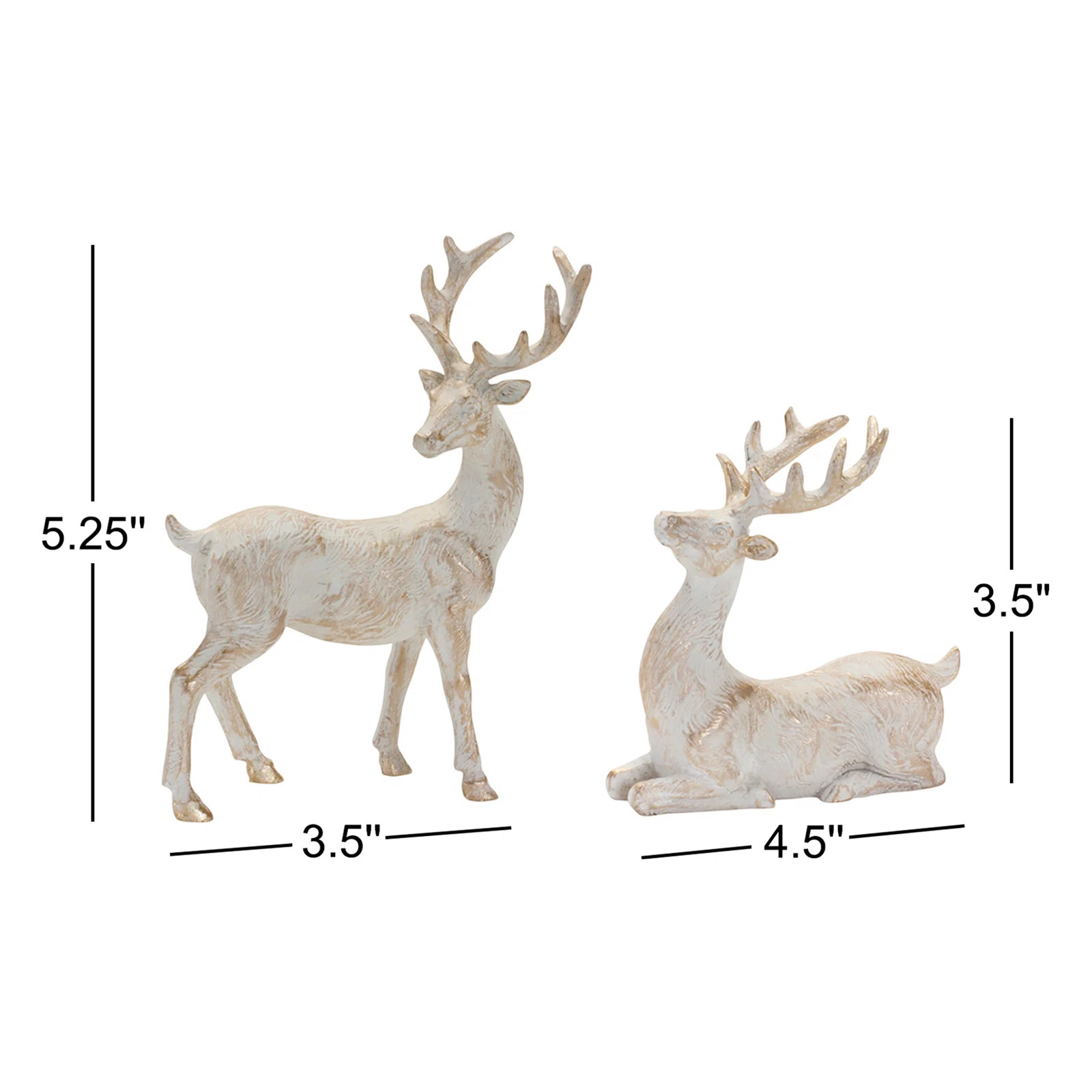 Brushed Gold Holiday Deer Figurine (Set of 6) | Wayfair North America