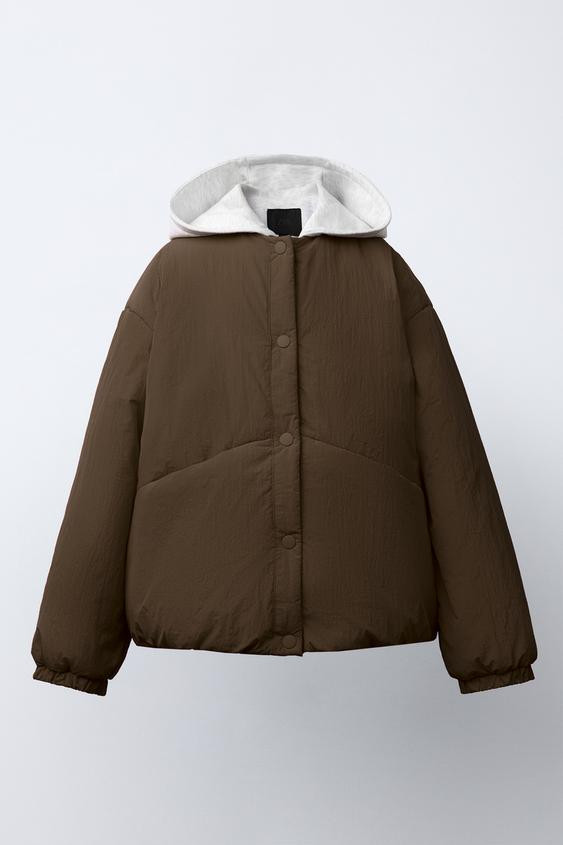 HOODED PUFFER JACKET WITH FLEECE LINING | Zara FR