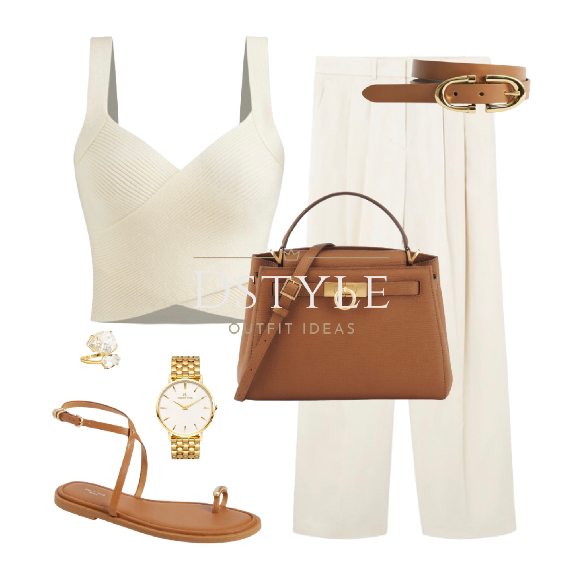 Sculpt knit tank top, cream tailored pants, tailored trousers, tan leather belt, tan leather bag, tan leather sandals, summer outfit, tan leather accessories, summer chic

#LTKStyleTip #LTKShoeCrush #LTKWorkwear
