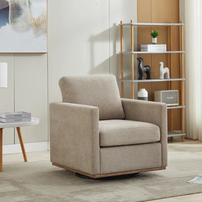 Wide Upholstered Swivel Armchair | Wayfair North America