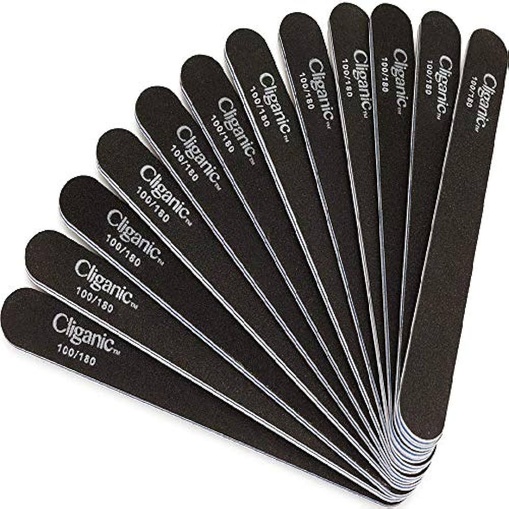 Cliganic 12 Pack Nail File Set: 180/240 Grit | Professional Emery Boards for Natural, Gel & Acryl... | Amazon (US)