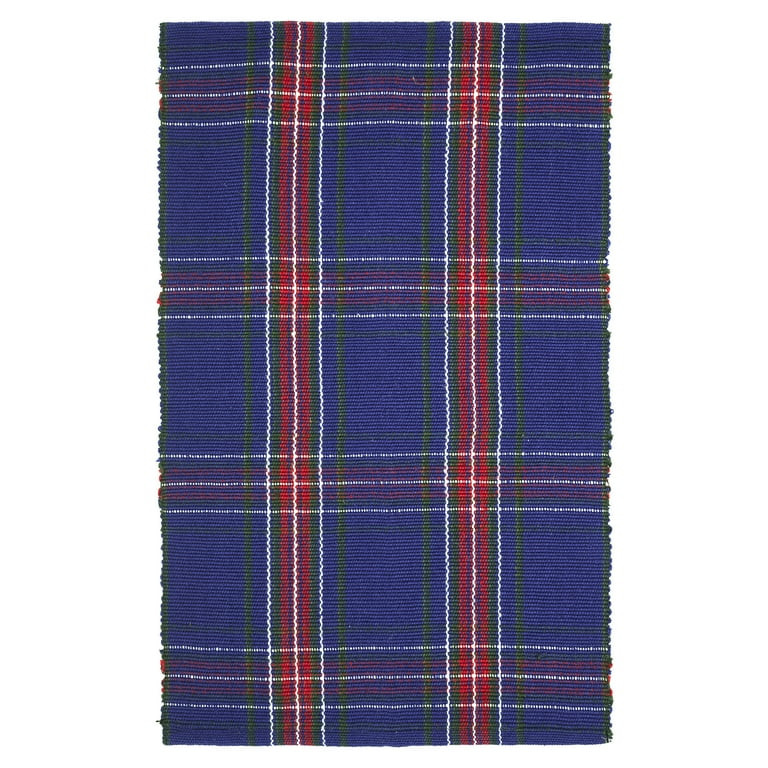 My Texas House Navy Tartan Plaid Indoor/Outdoor Layering Rug, 24" x 38" - Walmart.com | Walmart (US)