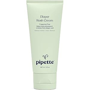 Pipette Diaper Rash Cream, Relieve & Prevent Diaper Rash with Non-Nano Zinc Oxide, Fragrance-Free... | Amazon (US)