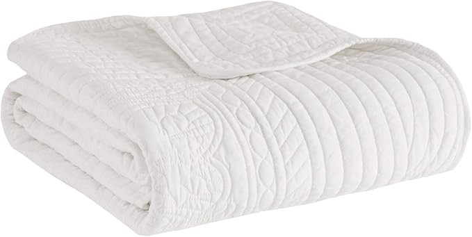 Madison Park Madison Park Luxe Quilted Throw Blanket - Damask Stitching Design, Cotton Filled Spr... | Amazon (US)