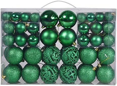 100ct Christmas Balls Tree Ornaments, Shatterproof Christmas Decorations Set with Reusable Hand-h... | Amazon (US)