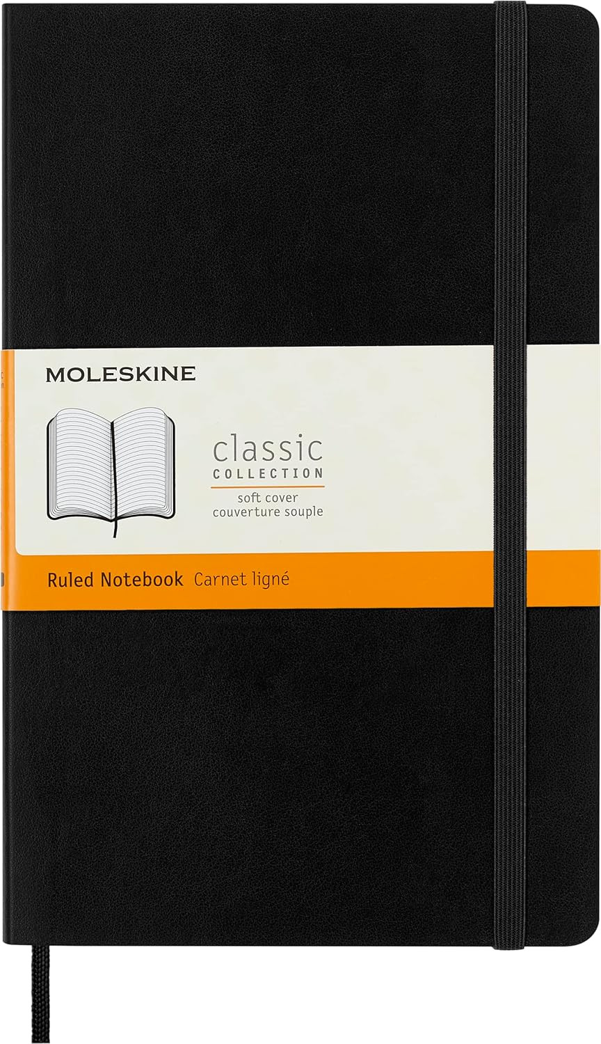 Moleskine - Classic Ruled Paper Notebook - Soft Cover and Elastic Closure Journal - Color Black -... | Amazon (UK)