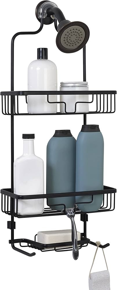 Zenna Home Hanging Shower Caddy, Over the Shower Head Bathroom Storage, Rustproof, No Drilling, B... | Amazon (US)