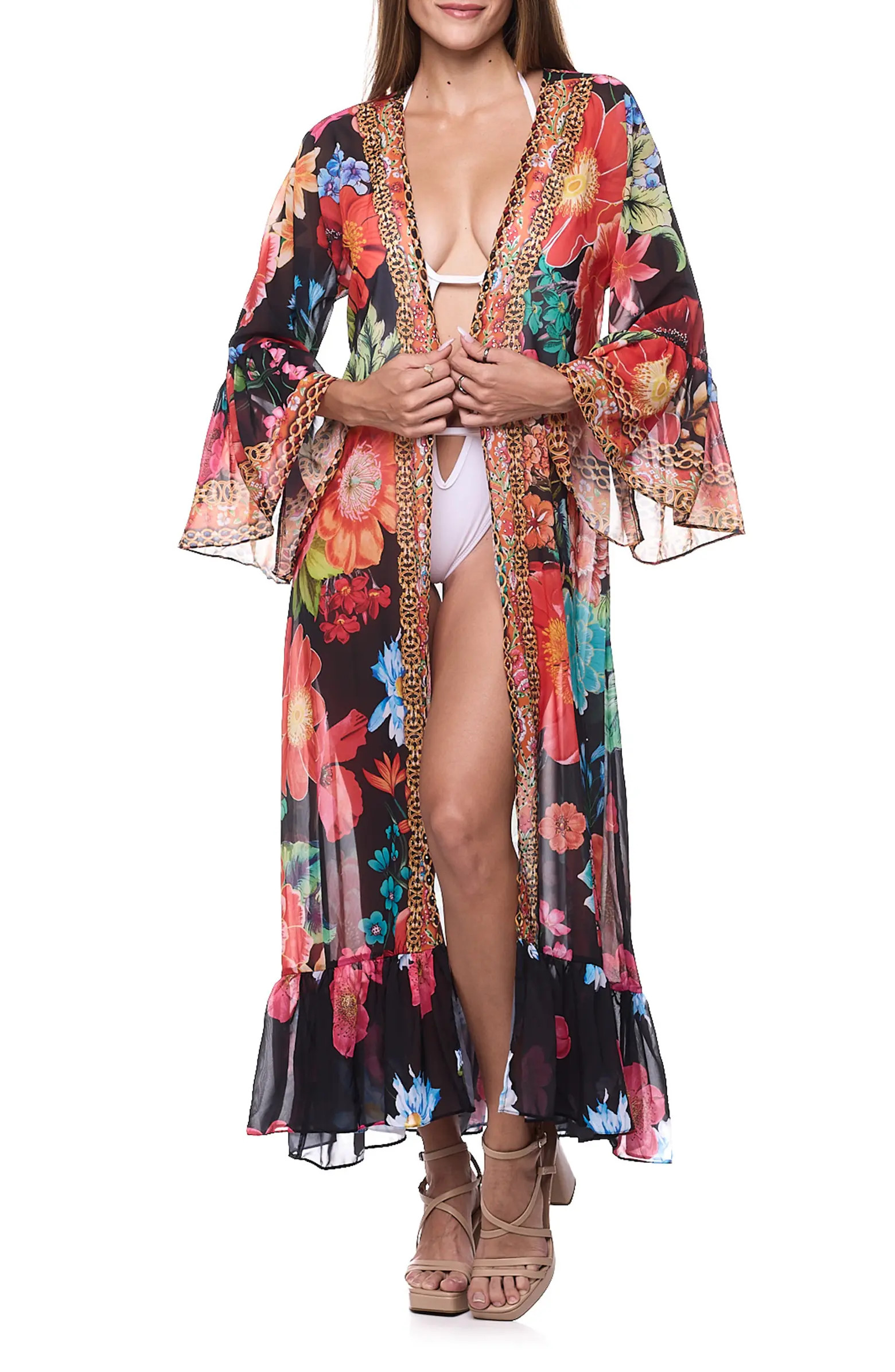 RANEES Floral Ruffle Duster | Nordstromrack | Nordstrom Rack
