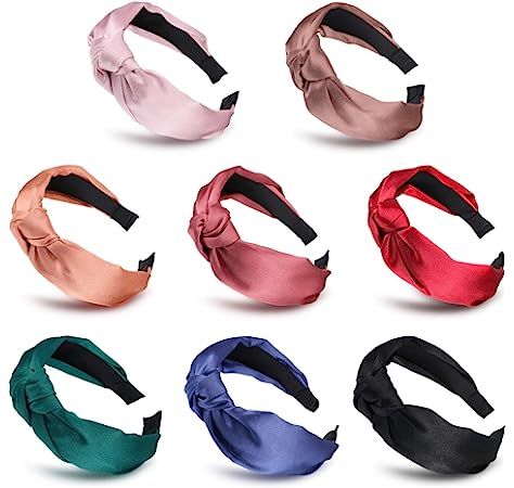 SIQUK 15 Pieces Top Knot Headband Turban Headbands with Cross Knot Wide Cloth Headband for Womem ... | Amazon (US)