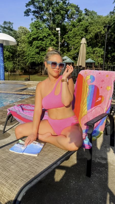 I love a pink swimsuit. This one is perfect with the ribbed material, one shoulder cutout. Wearing a size medium. #amazon #swimsuit #travel #vacationoutfits 

#LTKswim #LTKstyletip #LTKtravel