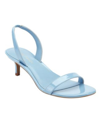 Marc Fisher Women's Salla Slingback Kitten Heel Dress Sandals - Black Patent | Macy's