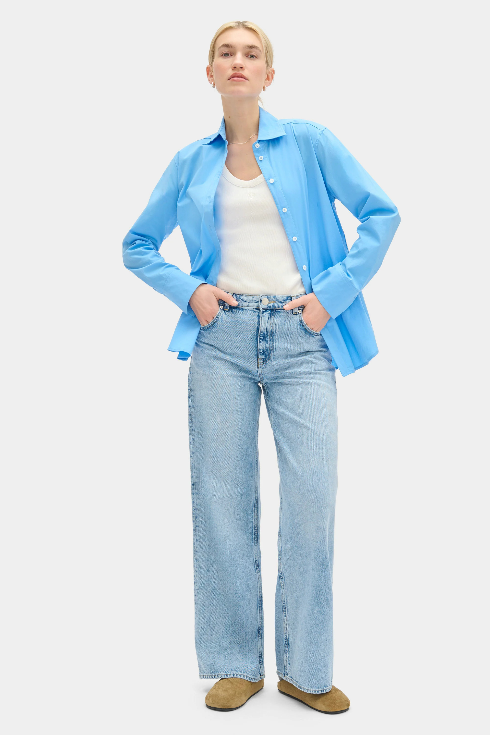 ALIGNE Poplin Shirt - Blue | Astrid | ALIGNE UK & EU