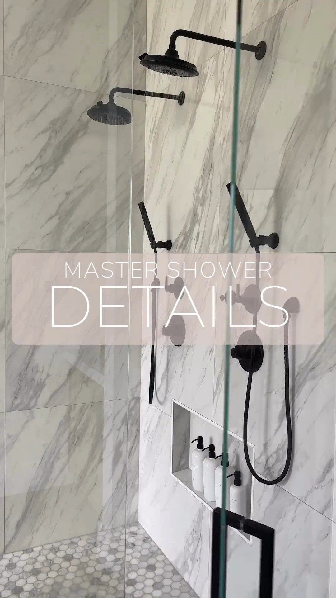 Our master shower details. All fixtures are delta matte black.

#LTKhome