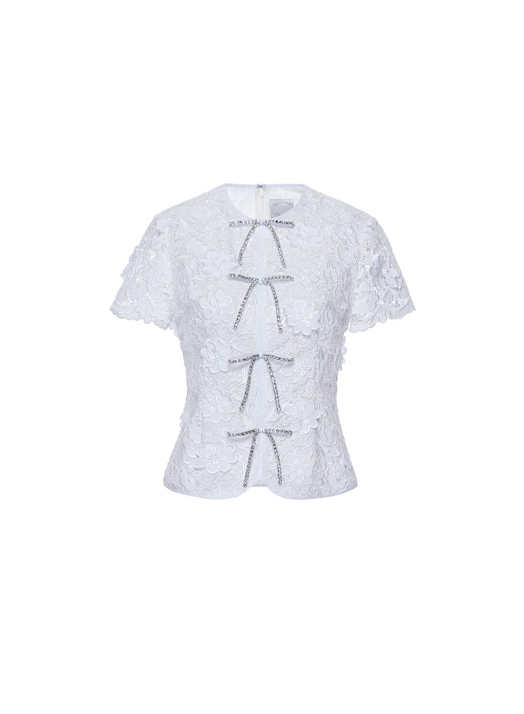 Claudine Top White Embroidered Cotton | Over The Moon
