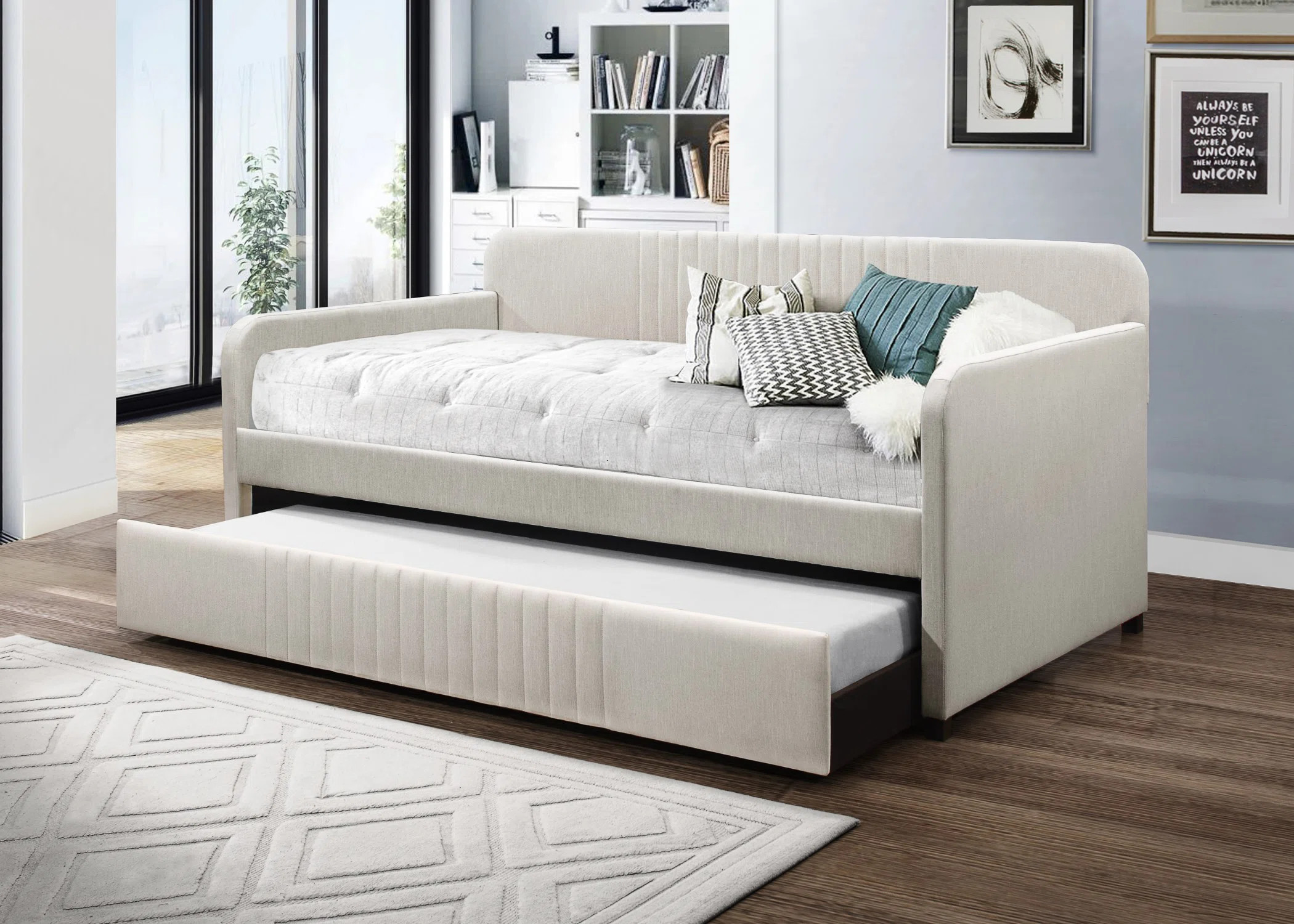Aaru Upholstered Daybed with Trundle | Wayfair North America