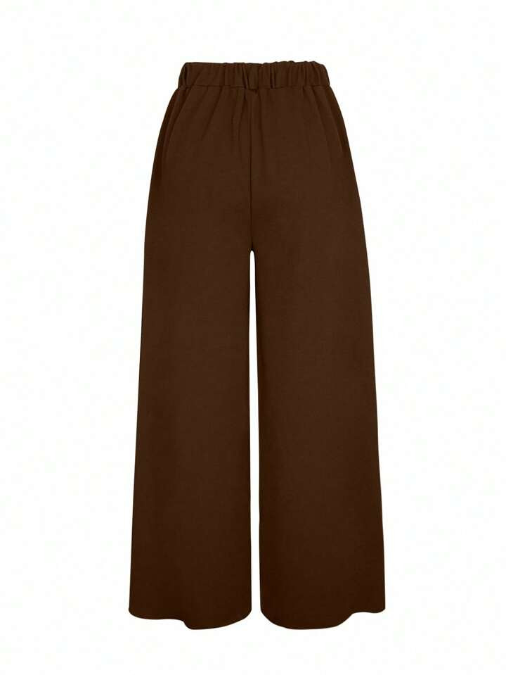 INAWLY Women Plain Color Casual Loose Fashion Wide Leg Pants Fall Cloth For Women | SHEIN