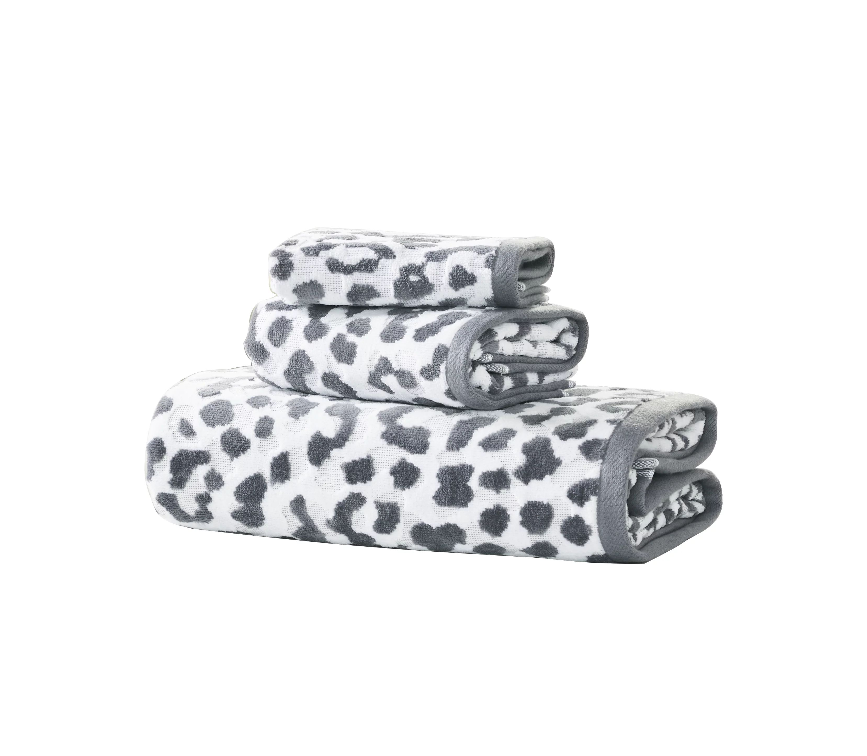 Sofia Home 3-Piece Leopard Jacquard Towel Set, Gray by Sofia Vergara - Walmart.com | Walmart (US)
