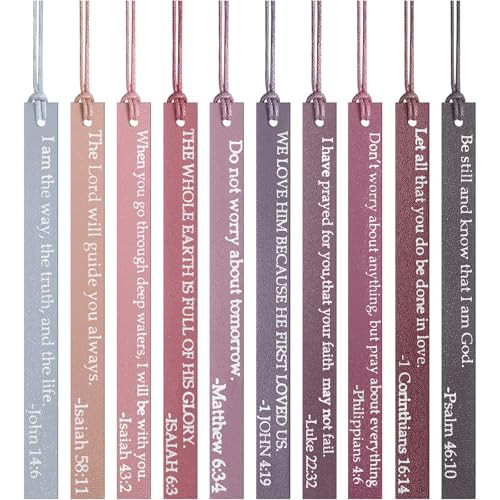 Skyygemm 10 Pcs Christian Bookmarks Christian Gifts for Women Leather Religious Bookmarks Handmade Bible Book Lovers Readers Female Church Book Club(Pink Purple) | Amazon (US)