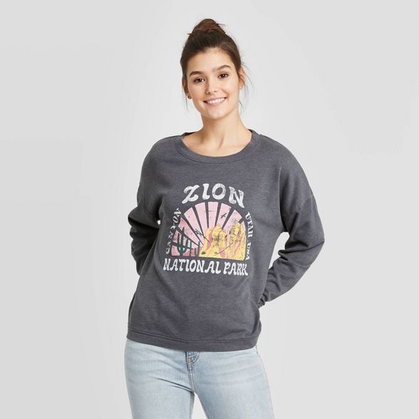 Women's Zion National Park Sweatshirt - Grayson Threads (Juniors') - Black | Target