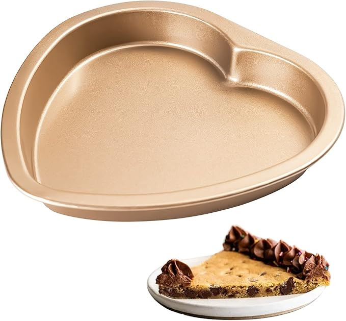 Heart Shaped Cookie Baking Pan, Heart Cake Pan Cookie Sheet Pan 8 Inch Shallow Cake Tin Heart Mol... | Amazon (US)