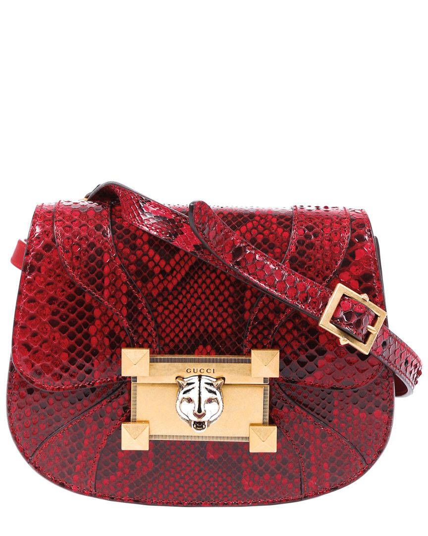 Gucci Red Snakeskin Leather Osiride Shoulder Bag | Gilt