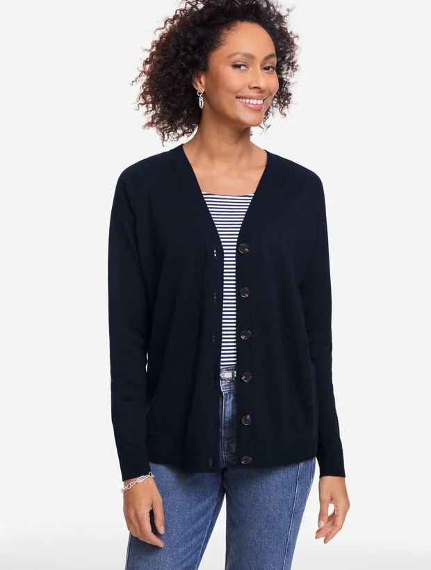 V-Neck Girlfriend Cardigan | Talbots