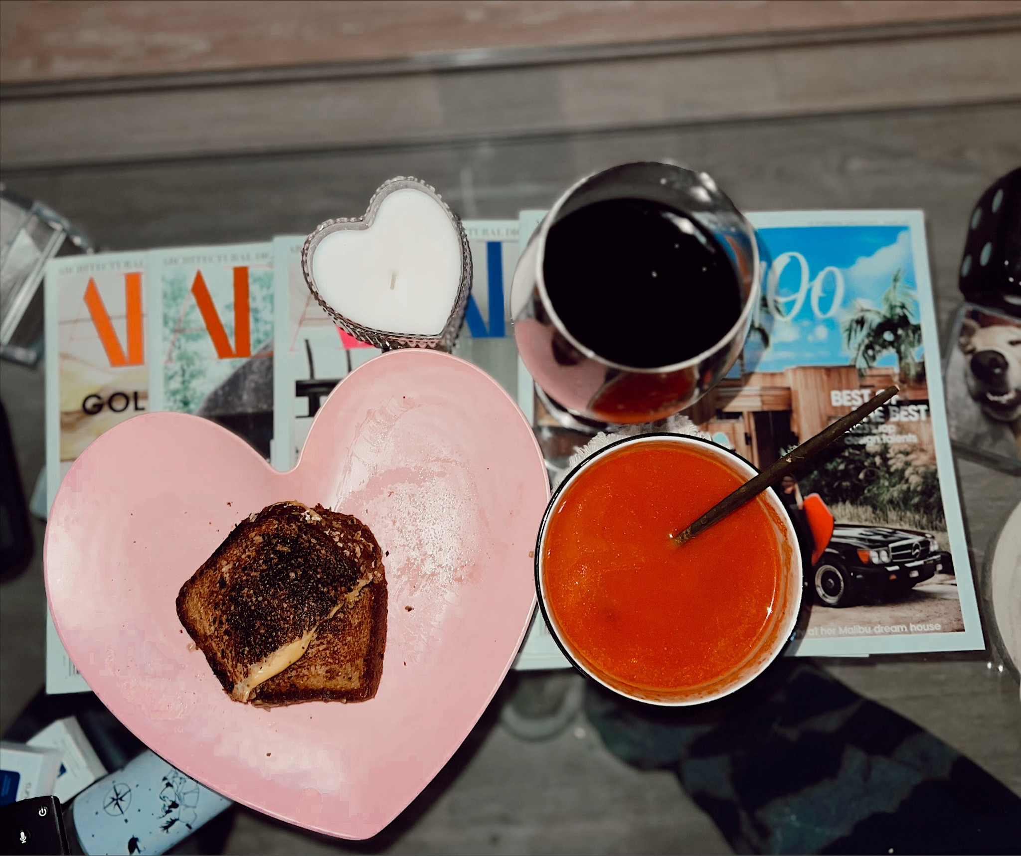 Romanticizing dinner 

decor hearts Valentine’s Day tomato soup heart candles heart plates wine glasses 

#LTKhome #LTKU #LTKFind