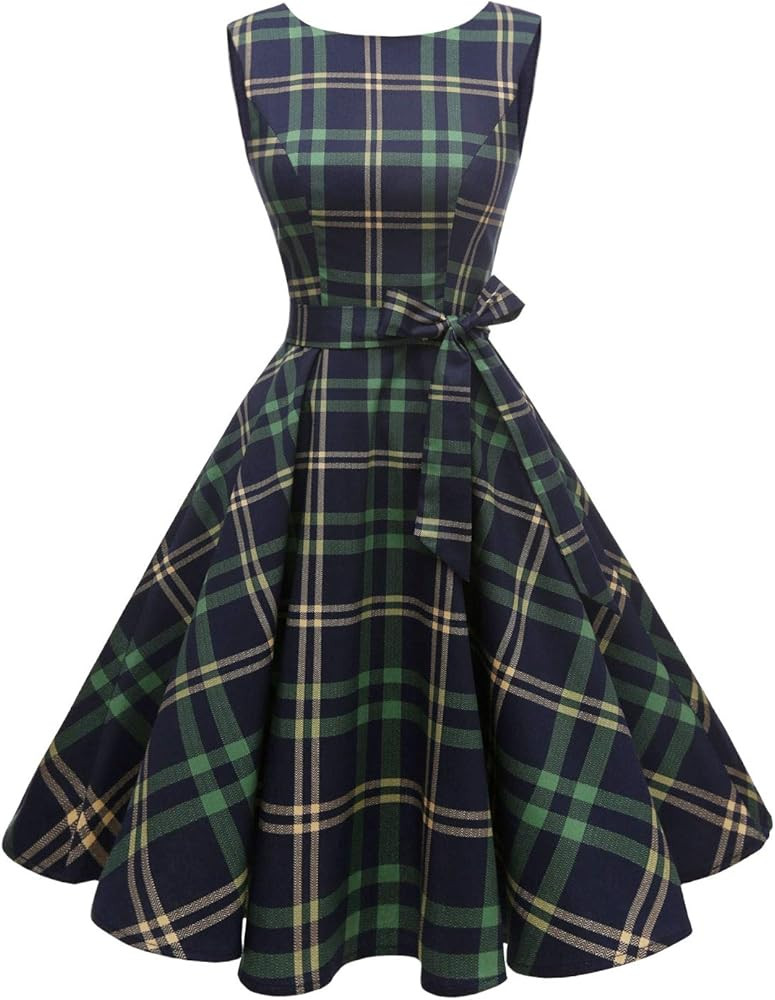 Hanpceirs Women's Boatneck Sleeveless Swing Vintage 1950s Cocktail Dress | Amazon (US)