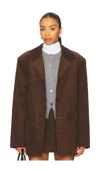 Hera Blazer in Slate Brown | Revolve Clothing (Global)