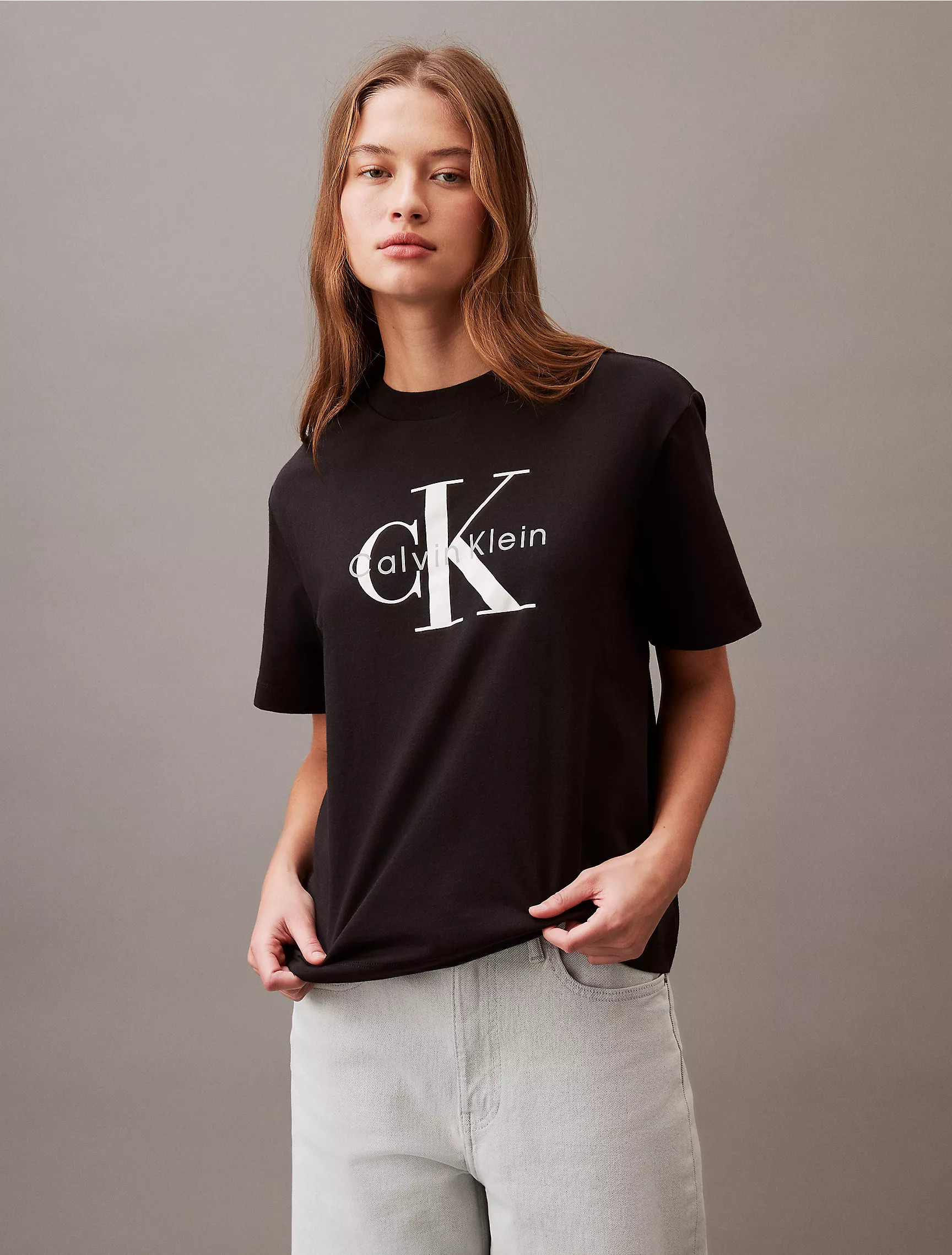 Monogram Logo Boxy Crewneck T-Shirt | Calvin Klein | Calvin Klein (US)