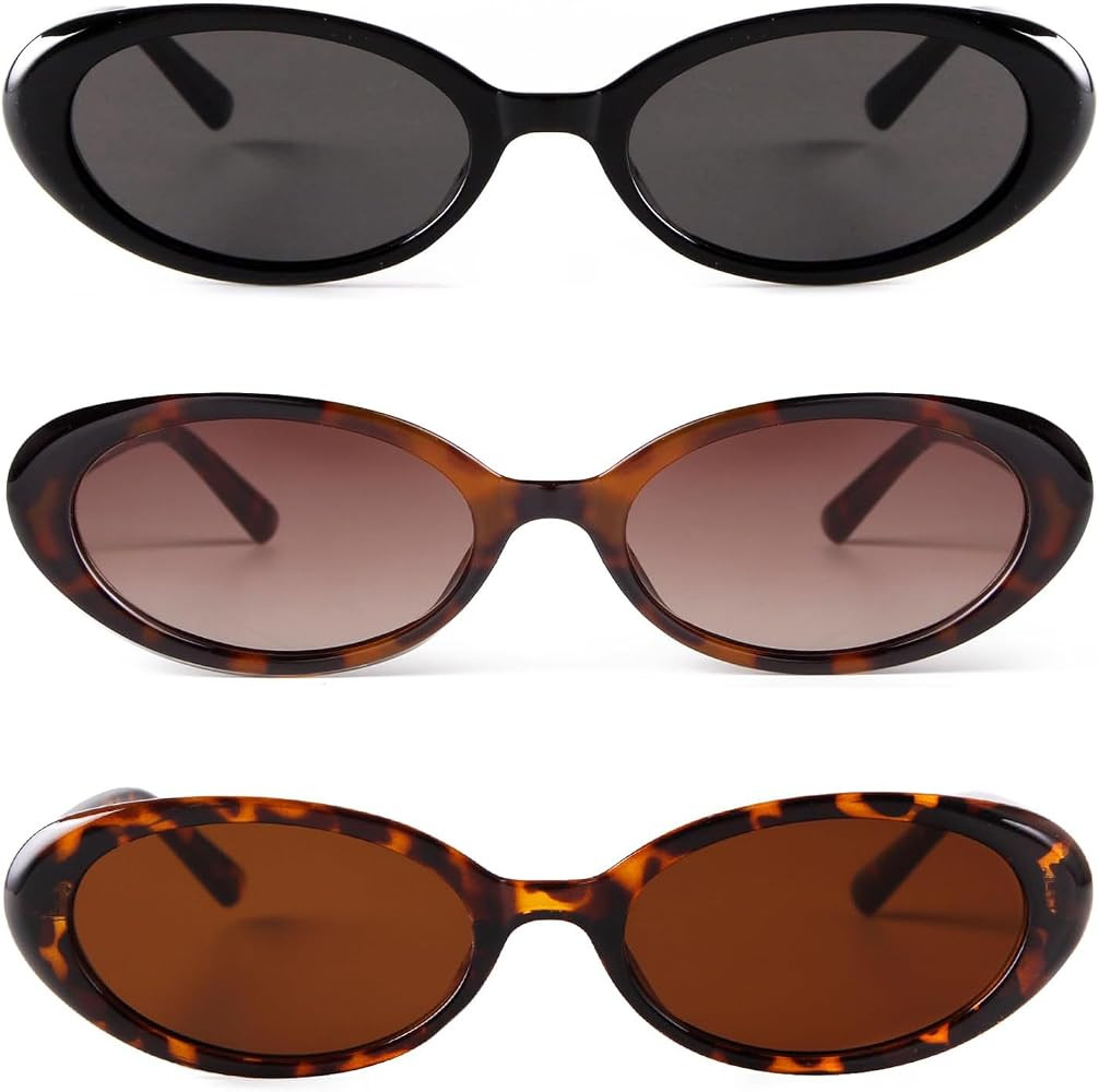 SORVINO Retro Small Oval Sunglasses for Women Men 90s Narrow Tiny Vintage Skinny Glasses | Amazon (US)