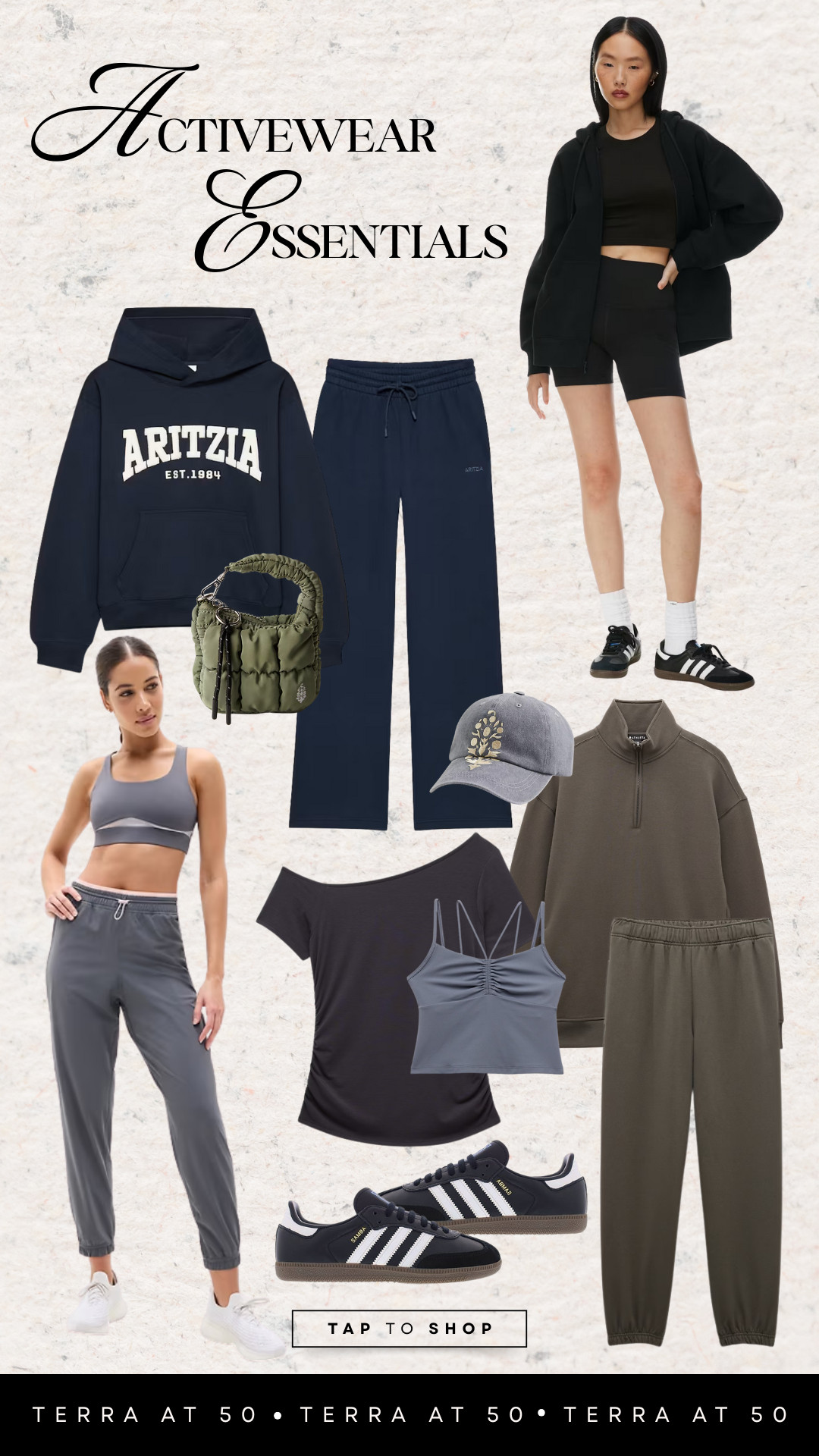 This activewear essentials edit has all the staples I love for everyday wear — Aritzia hoodie and joggers, comfortable workout sets, bike shorts, and classic Adidas sneakers that work for walking, travel, or running errands. 

 #ActivewearEssentials #AthleisureWear #LTKStyle #TerraAt50 #LTKFinds #LTKgrwm #LTKootd #LTKfitnessgoals