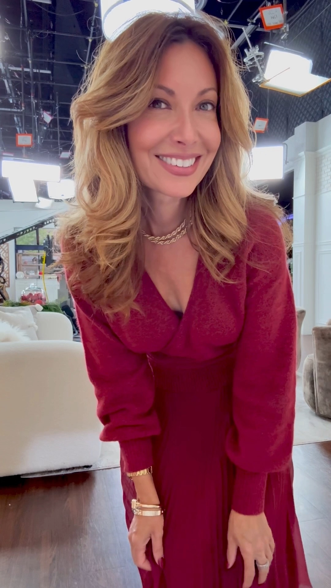 My Holiday On-Air Outfit. Love this wrap seater and pleated chiffon skirt. So festive, comfortable and elegant. Perfect parties, wedding, date night or special occasion this fall and holiday season.

Party Outfit
Holiday Outfit 
Wedding Outfitt

#LTKParties #LTKStyleTip #LTKWedding