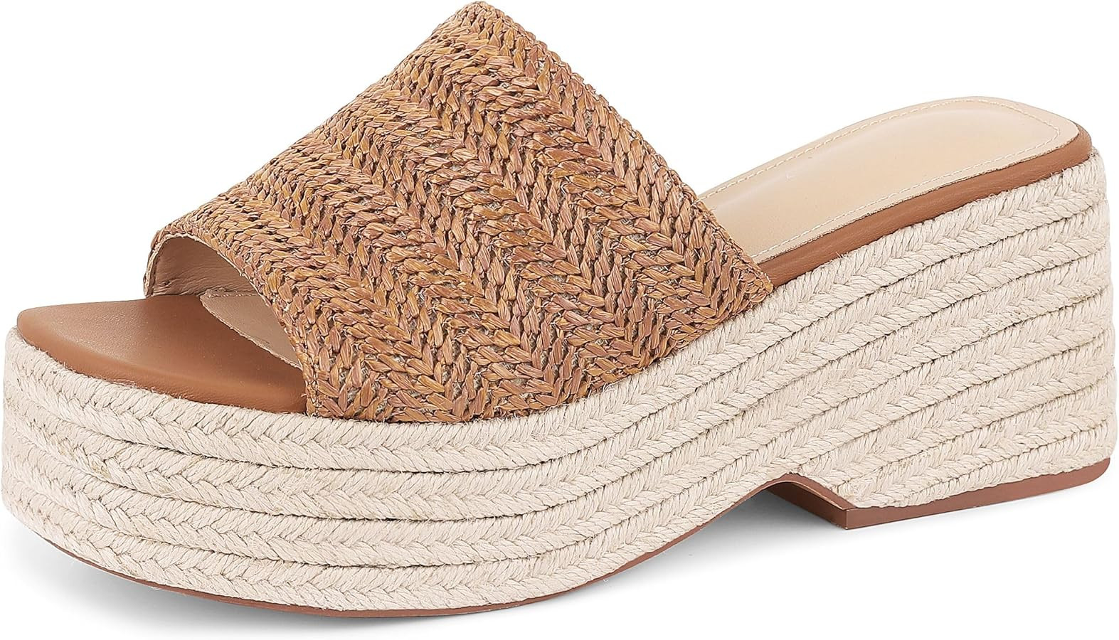 Erocalli Women's Espadrilles Platform Sandals Wedges Slides Sandals Open Toe Fashion Summer Outdo... | Amazon (US)