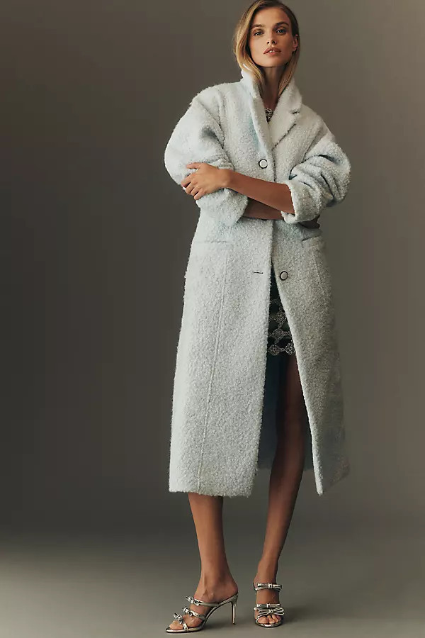 Tailored Bouclé Long Coat Jacket | Anthropologie (US)