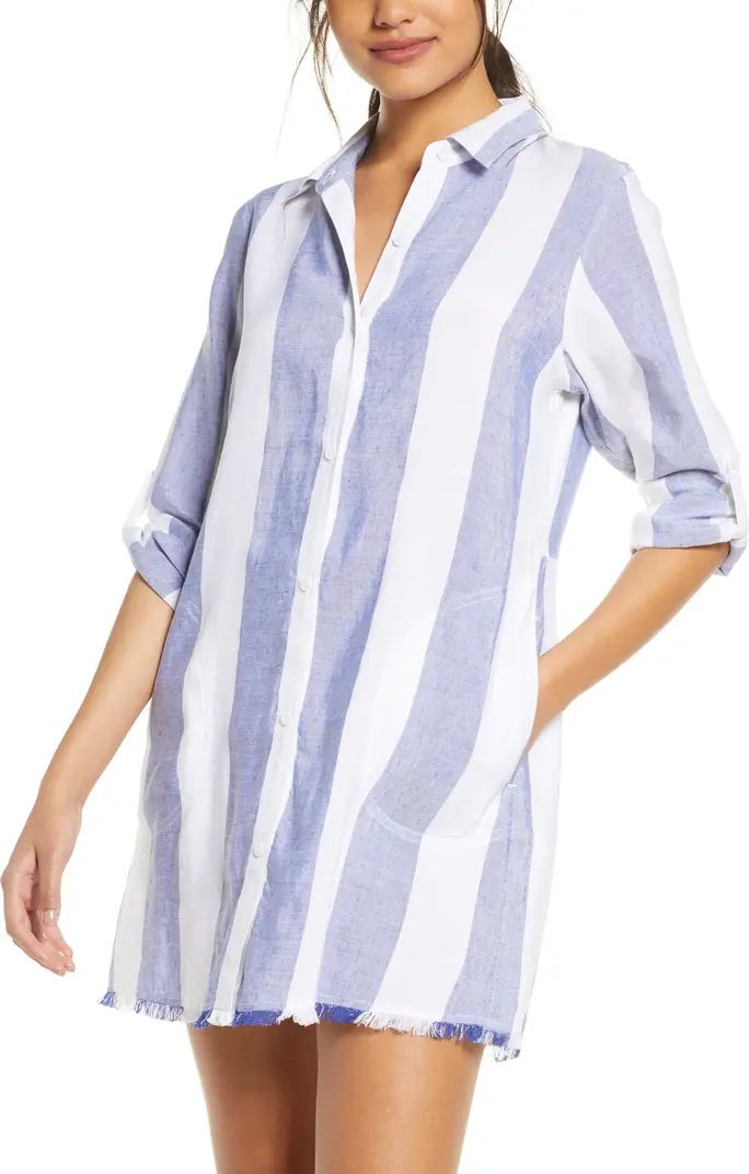 Rugby Beach Stripe Cover-Up Tunic Shirt | Nordstrom