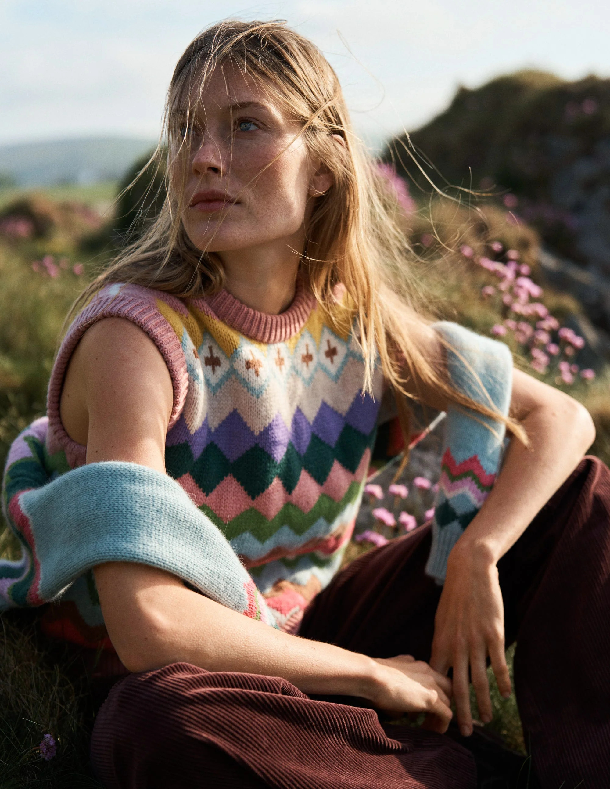 Eleanor Fair Isle Vest-Pink Heritage Fair Isle | Boden (US)