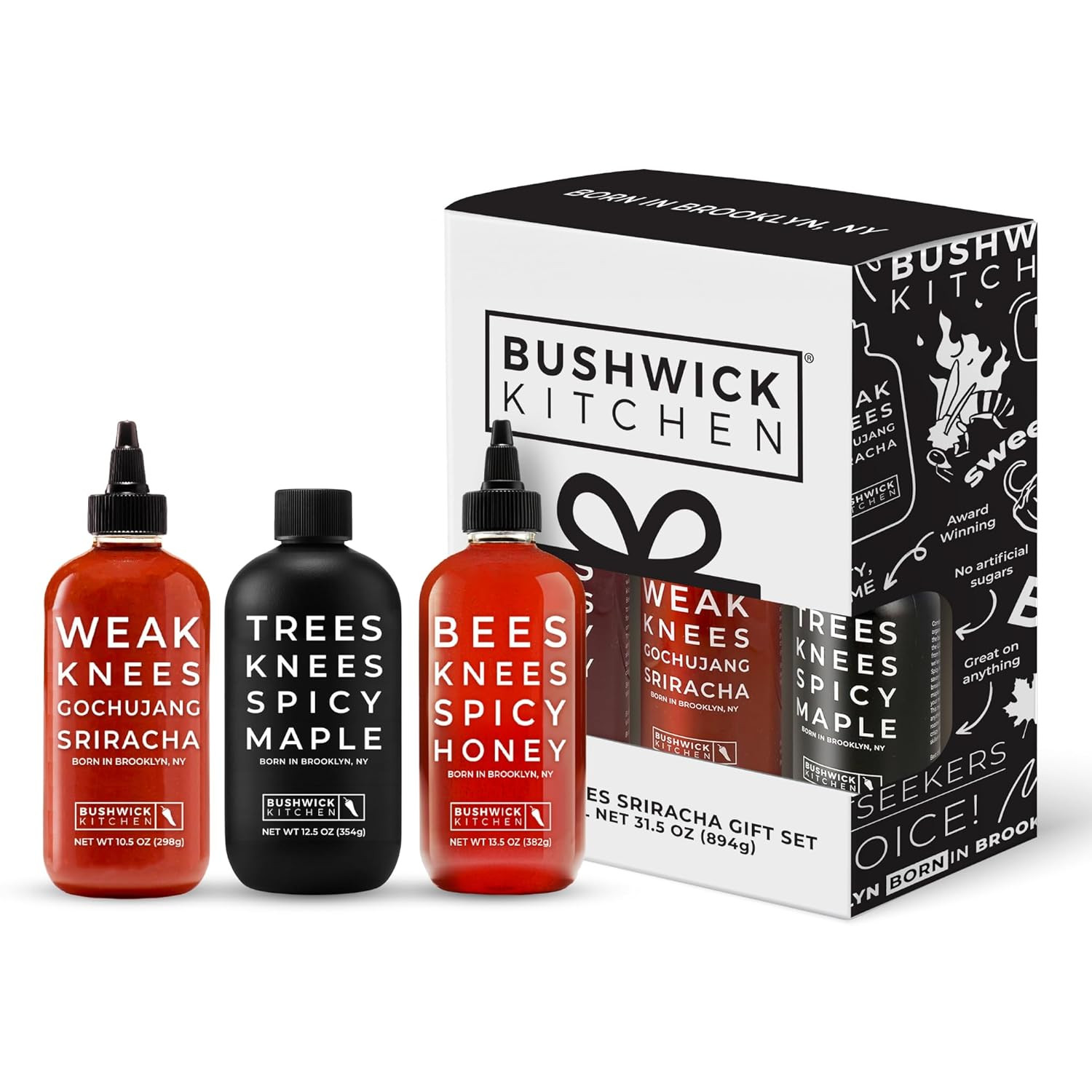 Bushwick Kitchen Sriracha Hot Sauce Gift Box (Pack of 3) 1.29 kilograms | Gochujang Sriracha, Spi... | Amazon (US)