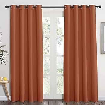 NICETOWN Blackout Burnt Orange Curtain & Drape - Room Darkening Light Blocking Window Treatment f... | Amazon (US)