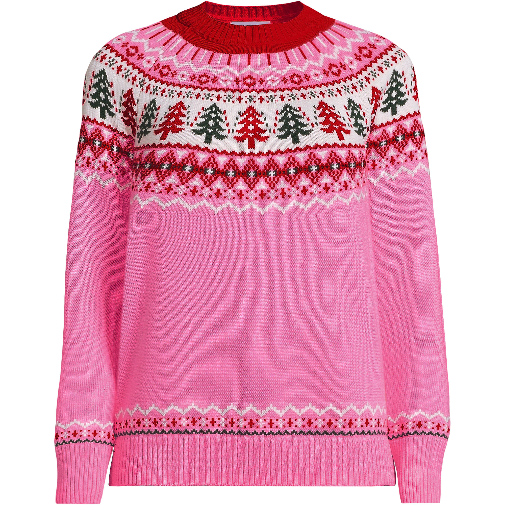 Women's Drifter Jacquard Raglan Crew Neck Sweater | Lands' End (US)